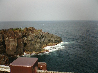 吊り橋の上から